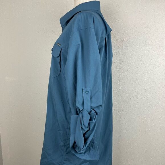 EUC Eddie Bauer Blue Breathable and water repellent Outdoor Shirt Size TL - Picture 3 of 7